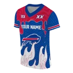 customized buffalo bills dripping flames blue white jersey best selling
