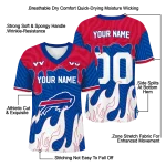 customized buffalo bills dripping flames blue white jersey best selling