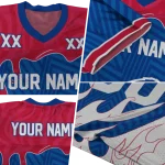 customized buffalo bills dripping flames blue white jersey best selling