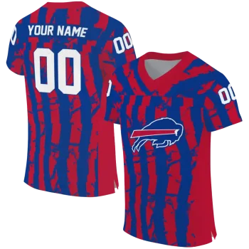 customized buffalo bills stripe splatter blue jersey best selling