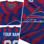 customized buffalo bills stripe splatter blue jersey best selling