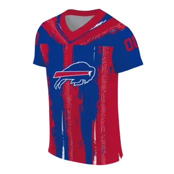 customized buffalo bills striped texture blue jersey fashion forward