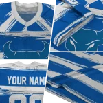 customized buffalo bulls art stripe royal blue jersey best selling