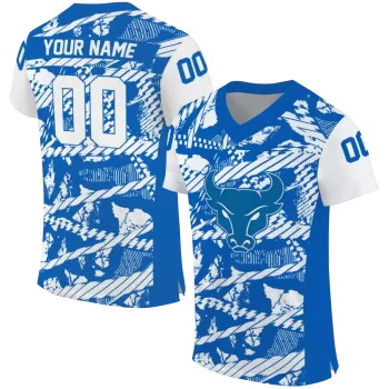 customized buffalo bulls camo shatter royal blue jersey best selling