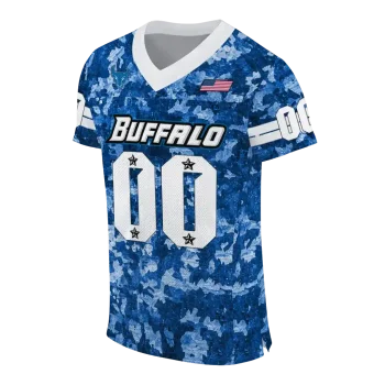 customized buffalo bulls camouflage abstract royal blue jersey fashion forward