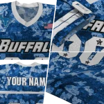 customized buffalo bulls camouflage abstract royal blue jersey best selling