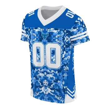 customized buffalo bulls mirrored pattern royal blue jersey fashion forward