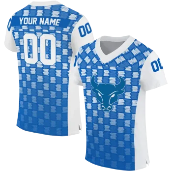 customized buffalo bulls stacked rectangle royal blue jersey best selling