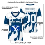 customized byu cougars dripping flames blue white jersey best selling