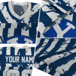 customized byu cougars stripe splatter blue jersey best selling