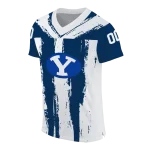 customized byu cougars striped texture blue jersey best selling