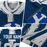 customized byu cougars striped texture blue jersey best selling