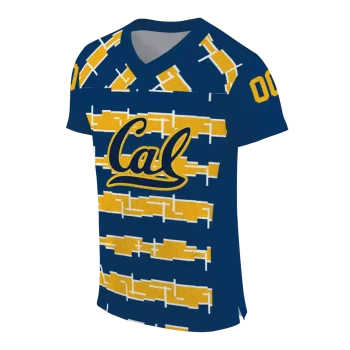 customized california golden bears layered grids blue jersey fashion forward