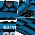 customized carolina panthers art stripe blue jersey best selling