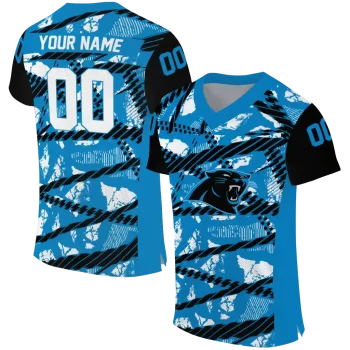 customized carolina panthers camo shatter blue jersey best selling