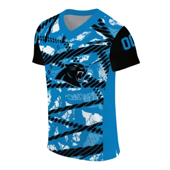 customized carolina panthers camo shatter blue jersey fashion forward