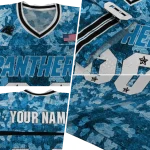 customized carolina panthers camouflage abstract blue jersey best selling