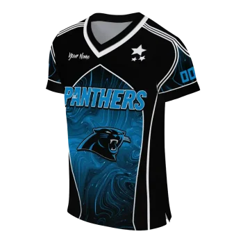 customized carolina panthers halftone slant blue black jersey fashion forward