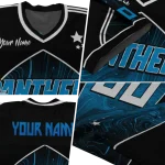 customized carolina panthers halftone slant blue black jersey best selling