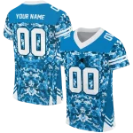 customized carolina panthers mirrored pattern blue jersey best selling