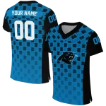 customized carolina panthers stacked rectangle blue jersey best selling