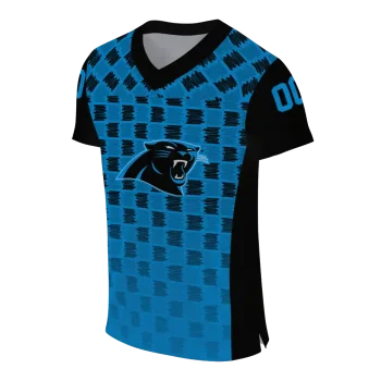 customized carolina panthers stacked rectangle blue jersey fashion forward