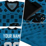 customized carolina panthers stacked rectangle blue jersey best selling