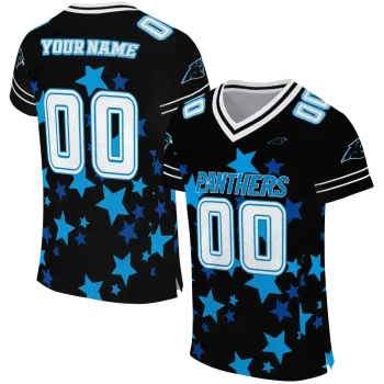 customized carolina panthers star cluster black jersey best selling