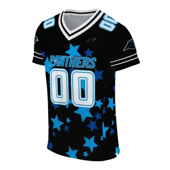 customized carolina panthers star cluster black jersey fashion forward