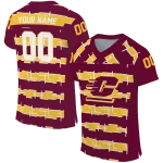 customized central michigan chippewas layered grids maroon jersey best selling