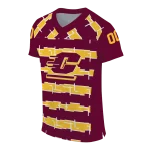 customized central michigan chippewas layered grids maroon jersey best selling