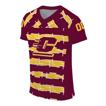 customized central michigan chippewas layered grids maroon jersey fashion forward
