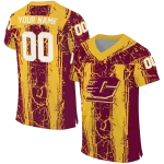 customized central michigan chippewas rugged stripes maroon jersey best selling