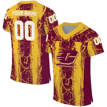 customized central michigan chippewas rugged stripes maroon jersey best selling