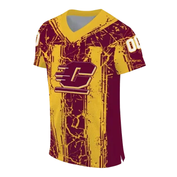customized central michigan chippewas rugged stripes maroon jersey fashion forward
