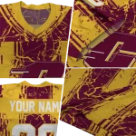 customized central michigan chippewas rugged stripes maroon jersey best selling