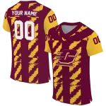 customized central michigan chippewas stripe block maroon jersey best selling
