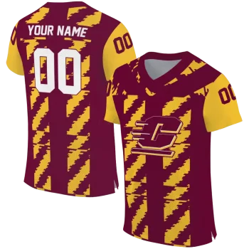 customized central michigan chippewas stripe block maroon jersey best selling