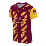 customized central michigan chippewas stripe block maroon jersey best selling