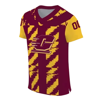 customized central michigan chippewas stripe block maroon jersey fashion forward