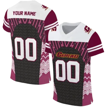 customized central michigan chippewas tire arrows maroon black white jersey best selling