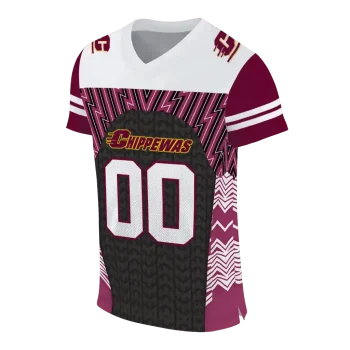 customized central michigan chippewas tire arrows maroon black white jersey fashion forward