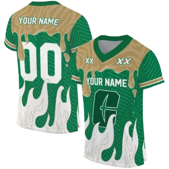 customized charlotte 49ers dripping flames green white jersey best selling