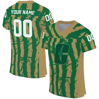 customized charlotte 49ers stripe splatter green jersey best selling