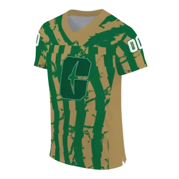 customized charlotte 49ers stripe splatter green jersey fashion forward