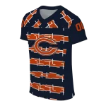 customized chicago bears layered grids blue jersey best selling