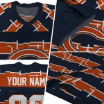 customized chicago bears layered grids blue jersey best selling