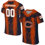 customized chicago bears rugged stripes blue jersey best selling