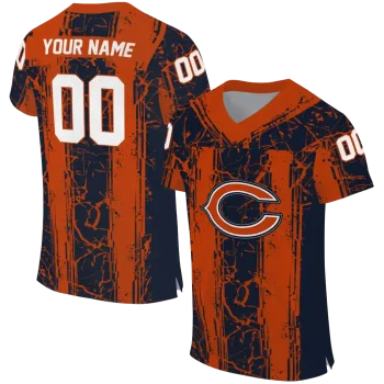 customized chicago bears rugged stripes blue jersey best selling
