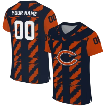 customized chicago bears stripe block blue jersey best selling